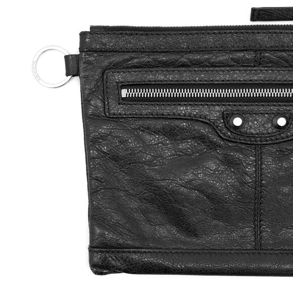 Motor City Classic Clip Leather Clutch Pouch Small Black - Picture 4 of 10